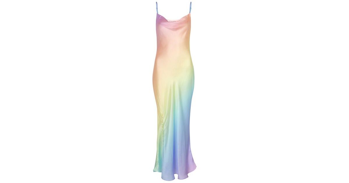 Olivia Rubin Lia Silk Pastel Midi Dress 