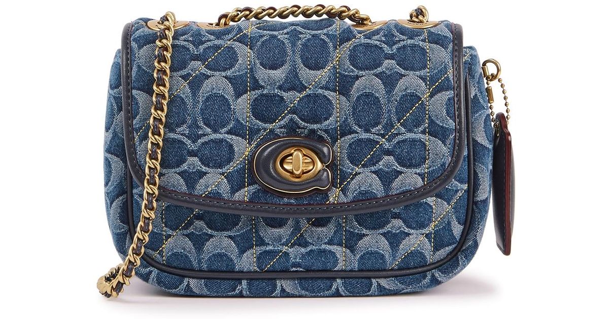 COACH Pillow Madison 18 Logojacquard Denim Shoulder Bag in Blue Lyst