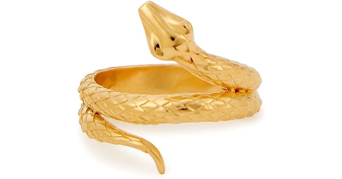 Missoma X Harris Reed Coiled Serpent 18kt Gold-plated Ring in Metallic
