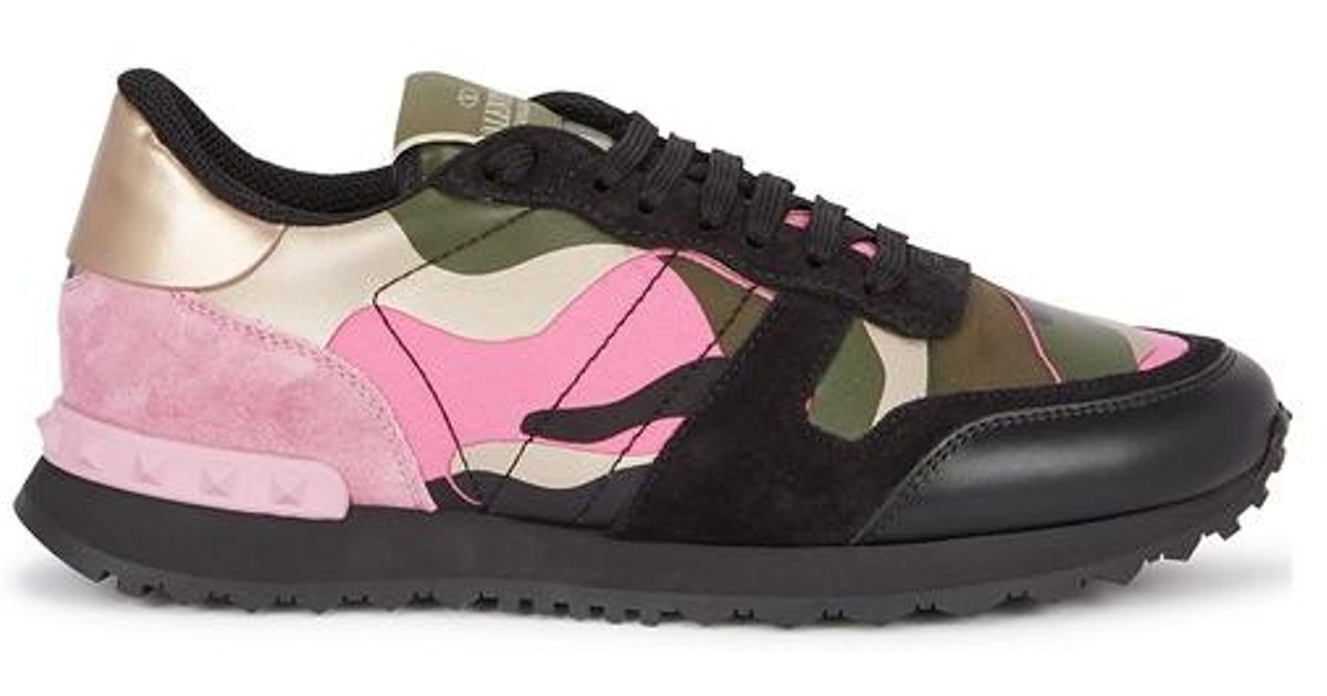 pink and black valentino trainers