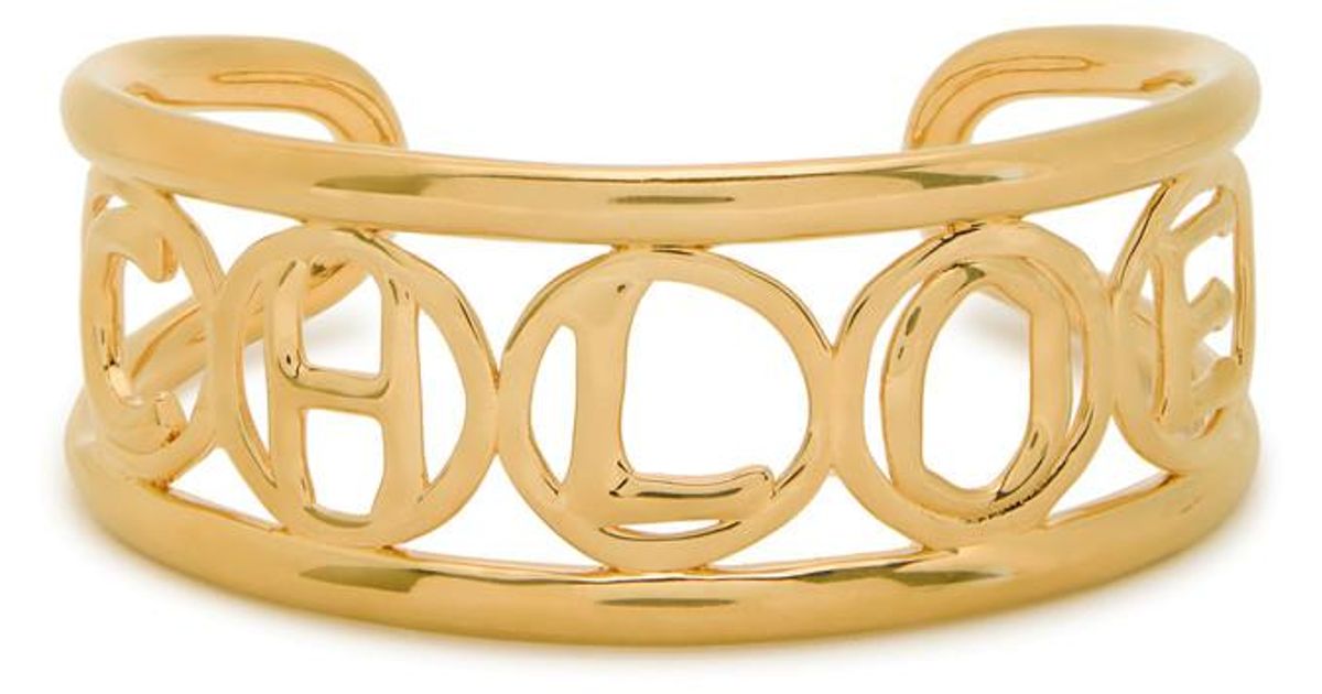 Chloé The Chloé Script Cuff in Metallic | Lyst UK