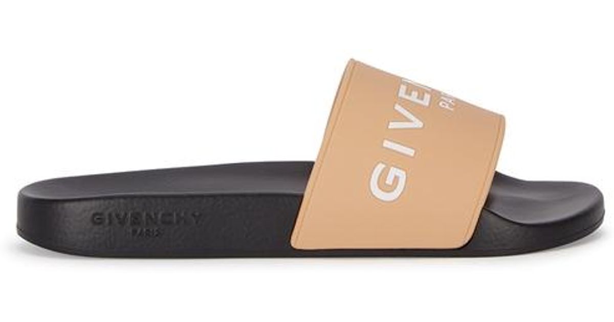 Givenchy Rubber Logo Slides in Nude 