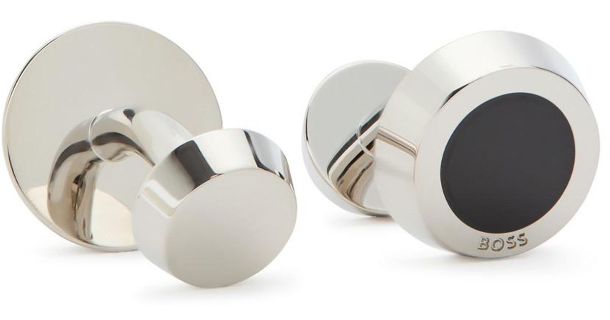 boss-simony-enamelled-cufflinks-in-black-for-men-lyst-uk
