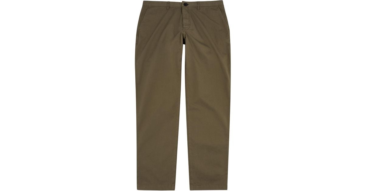 PS by Paul Smith Slim Tapered-leg Stretch-cotton Chinos in Green for ...