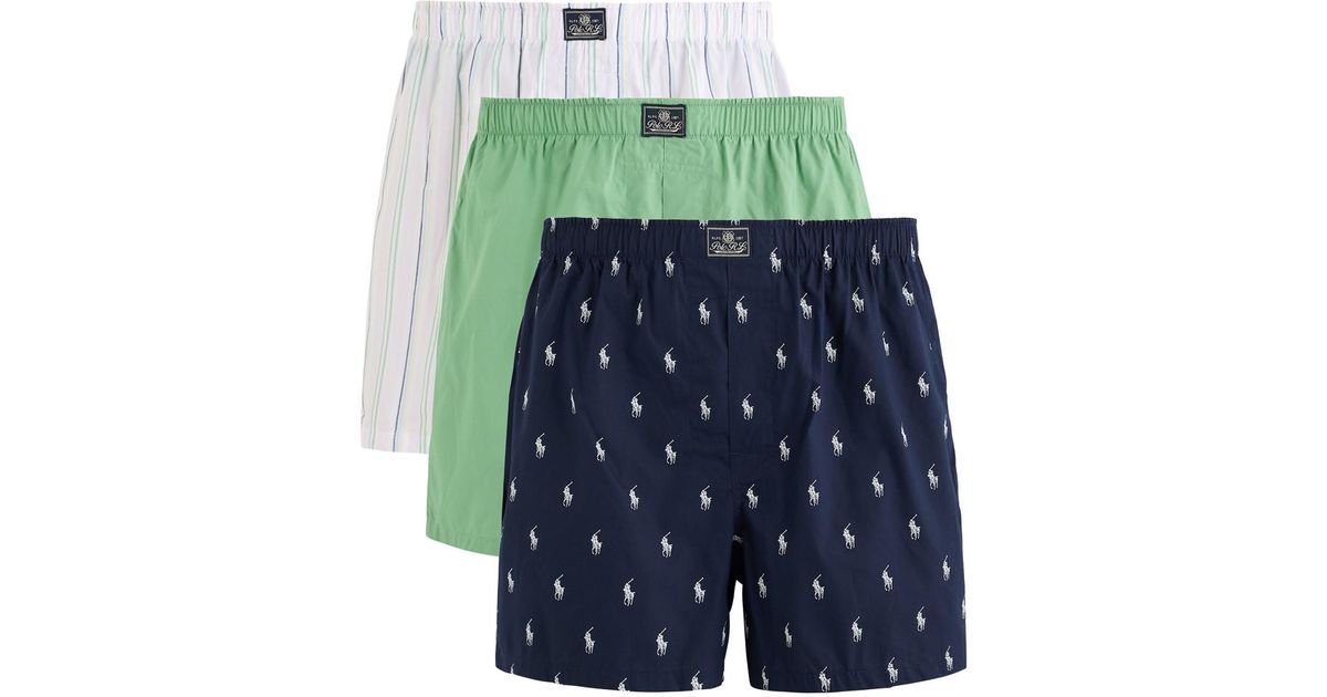 Polo Ralph Lauren Logo Cotton Boxers in Blue for Men | Lyst