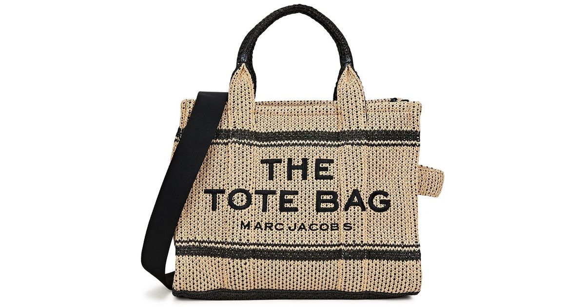 Marc Jacobs The Tote Medium Woven Raffia Tote in Metallic Lyst