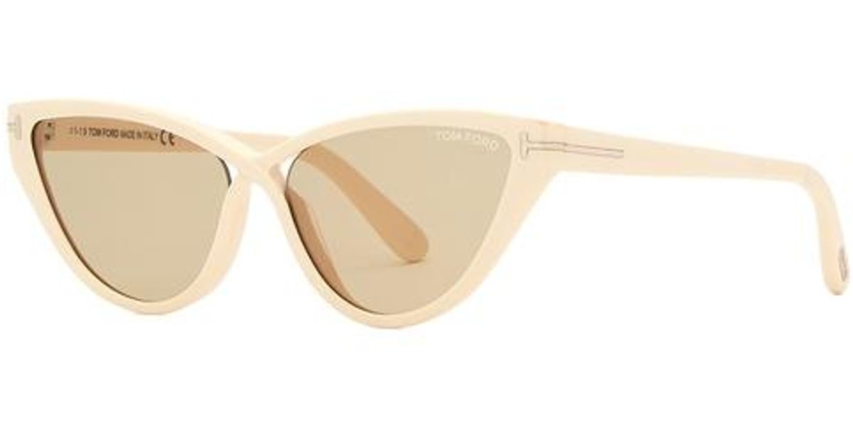 Tom Ford Charlie Cream Cat-eye Sunglasses in White | Lyst