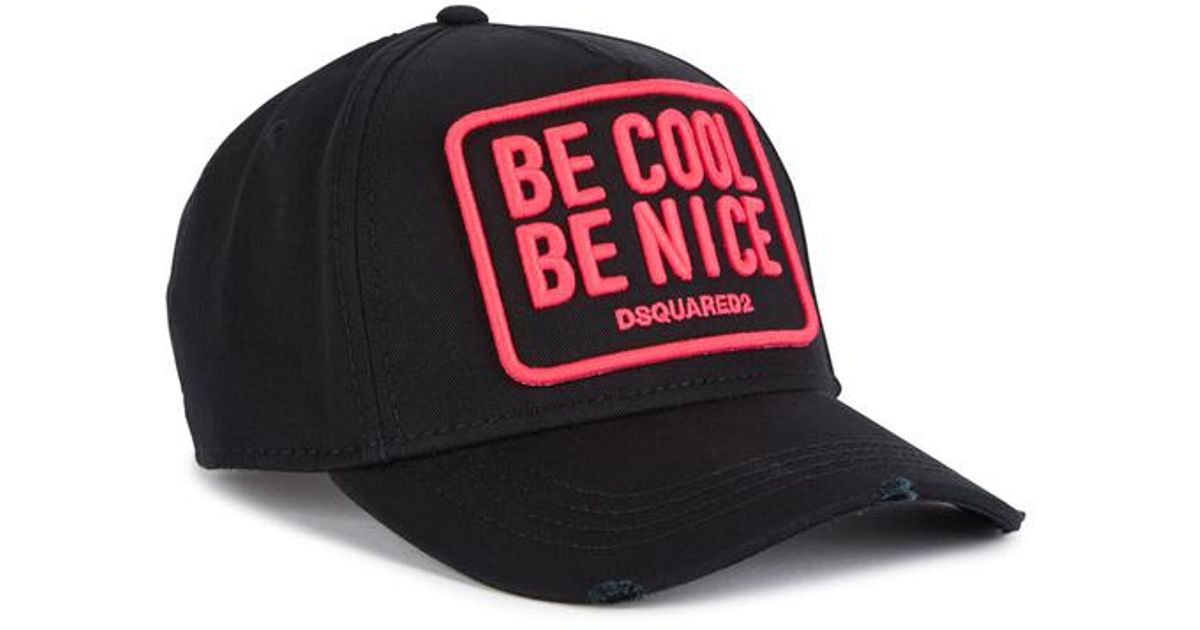 DSquared² Cotton Be Cool Be Nice Embroidered Twill Cap for Men - Lyst