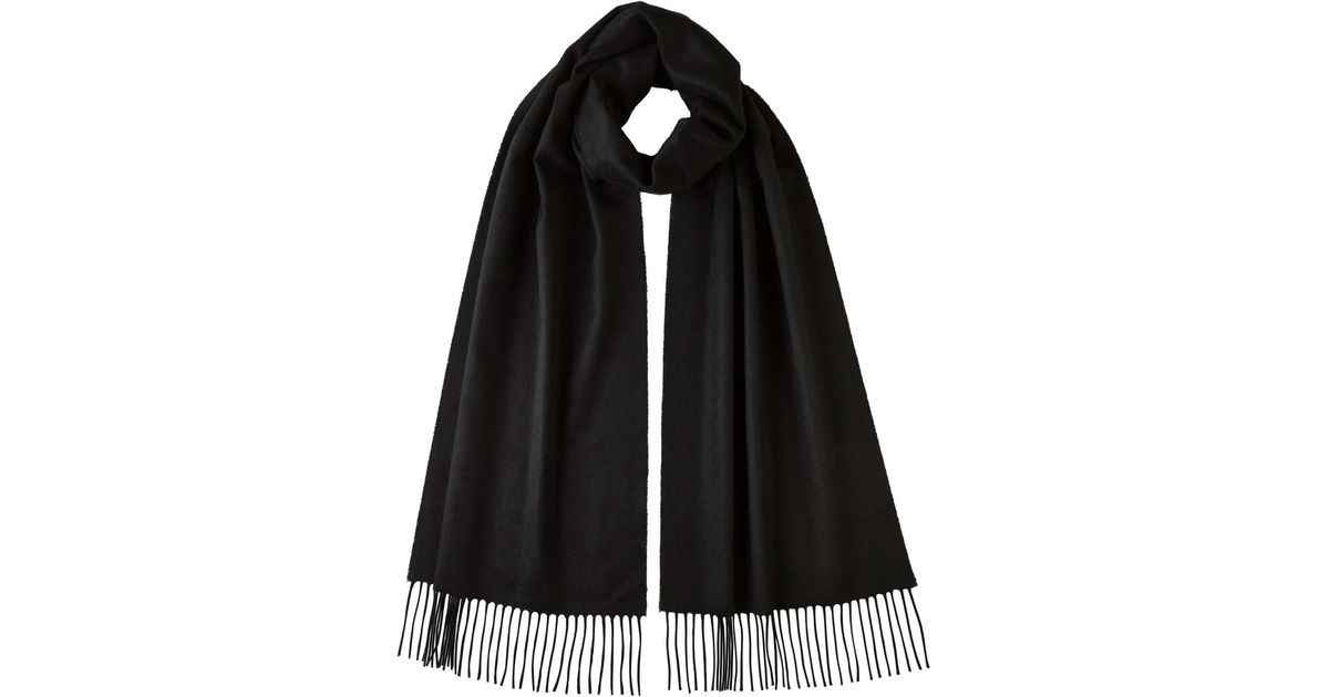 Johnstons of Elgin Iconic Black Oversized Cashmere Scarf for Men | Lyst UK