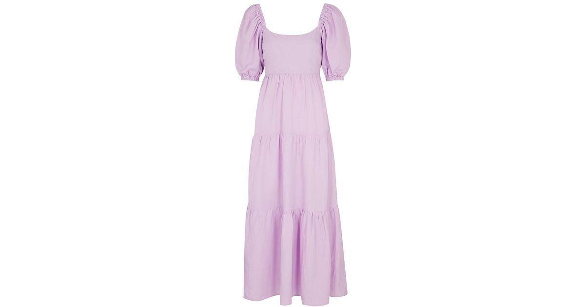 Kitri Gianna Woven Midi Dress in Purple | Lyst UK