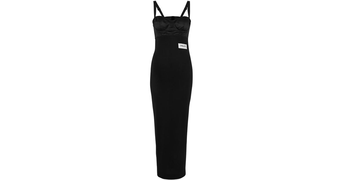 Dolce & Gabbana Panelled Corset Stretch-jersey Midi Dress in Black ...