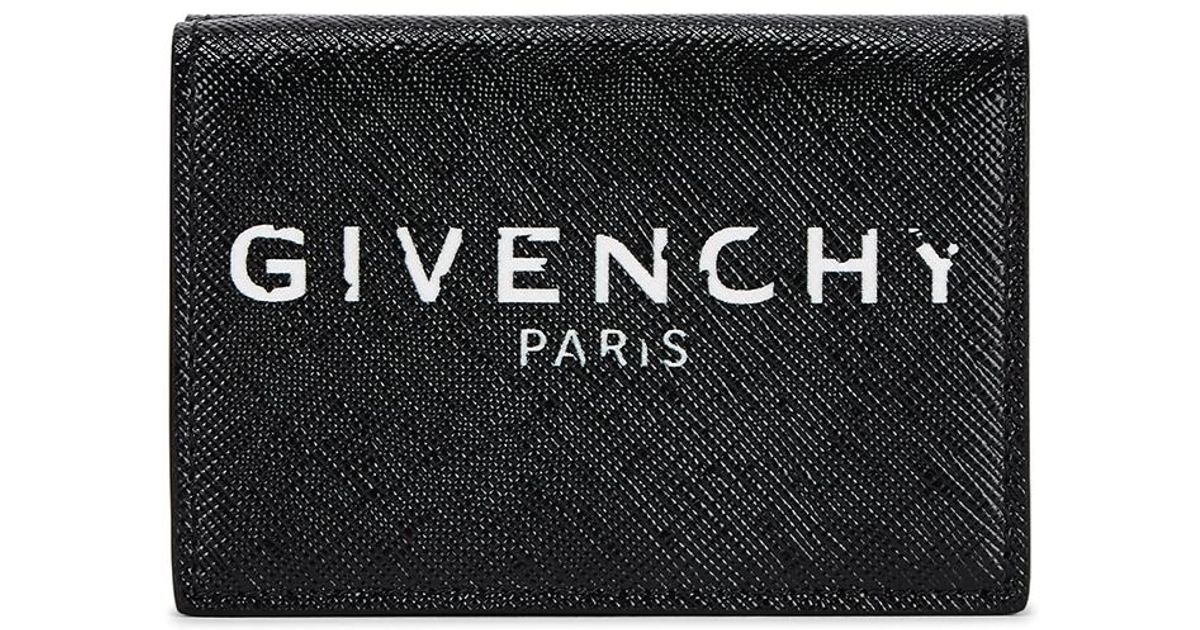 Givenchy Black Logoprint Leather Wallet Lyst