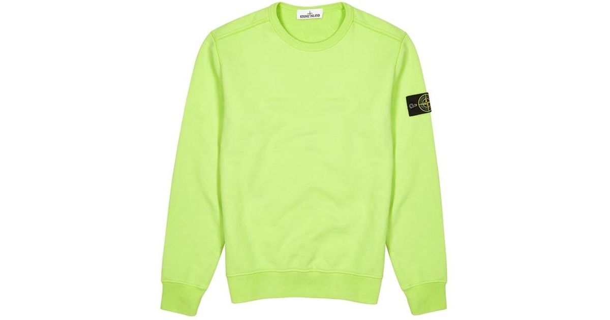 Stone Island Lime Cotton Sweatshirt in Green for Men - Lyst