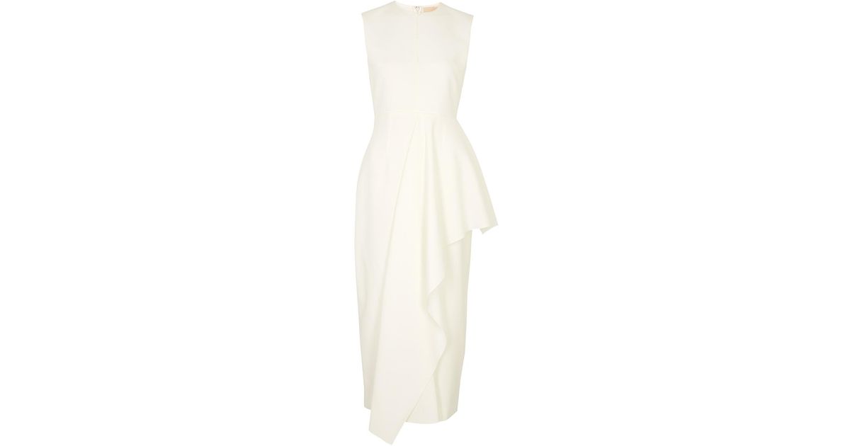 ROKSANDA Raya Draped Midi Dress in White | Lyst