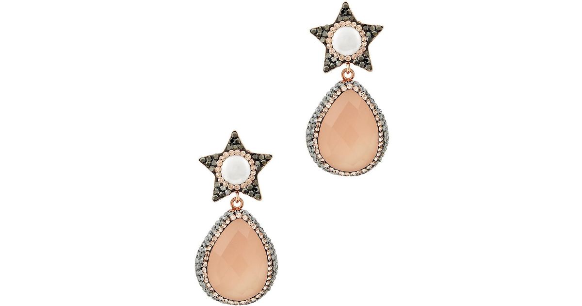Soru Jewellery Bellatrix Rose Quartz Earrings in Light Pink (Pink) - Lyst