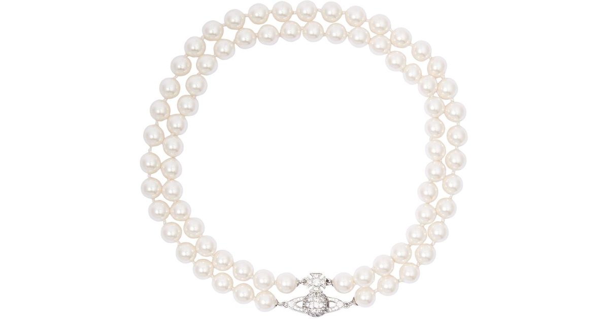 Vivienne Westwood Graziella Orb Faux Pearl Choker in Metallic | Lyst UK