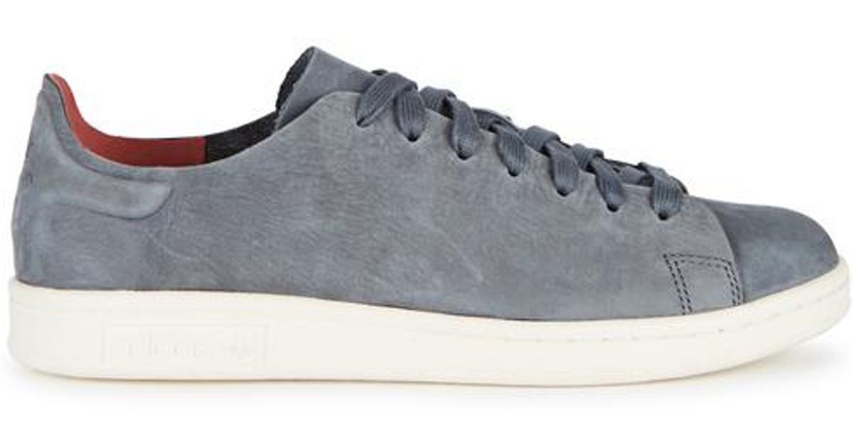 adidas Originals Stan Smith Grey Nubuck Trainers in Gray for Men ... adidas Originals Stan Smith Grey Nubuck Trainers in Gray for Men ...