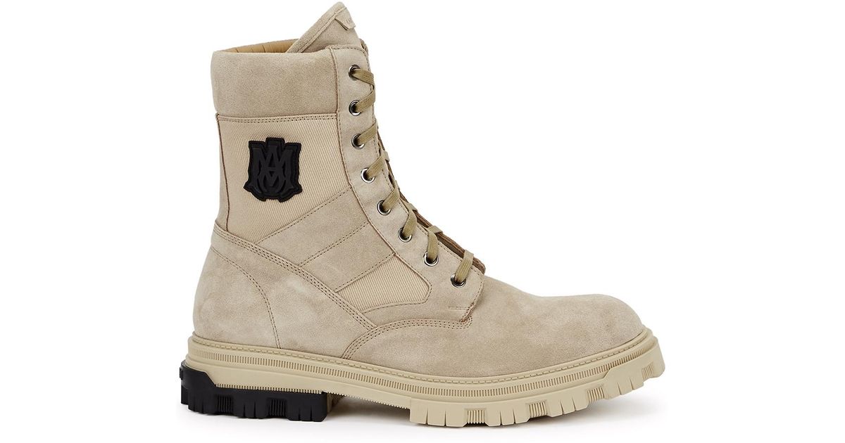 Amiri Stone Suede Combat Boots in Tan (Natural) for Men Lyst