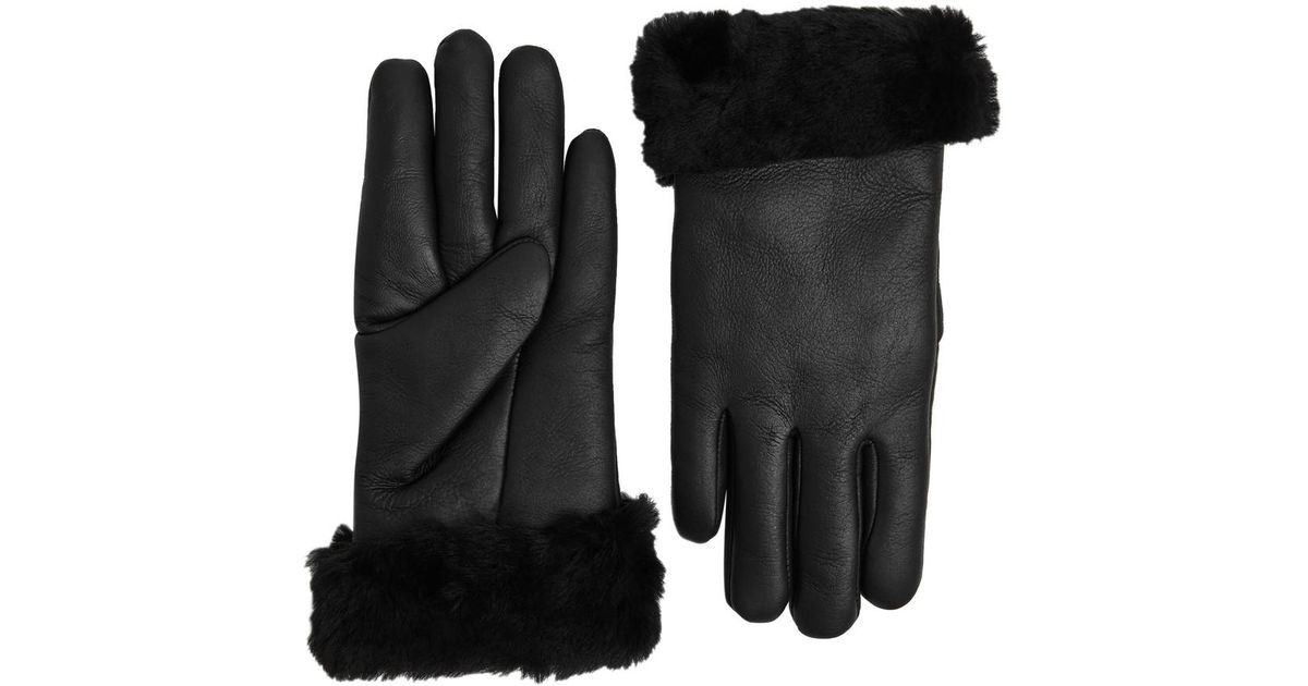 Dents Louisa Shearlinglined Leather Gloves in Black Lyst UK
