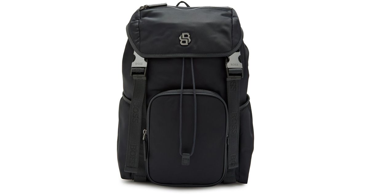 BOSS B-Icon Nylon Backpack in Black for Men | Lyst