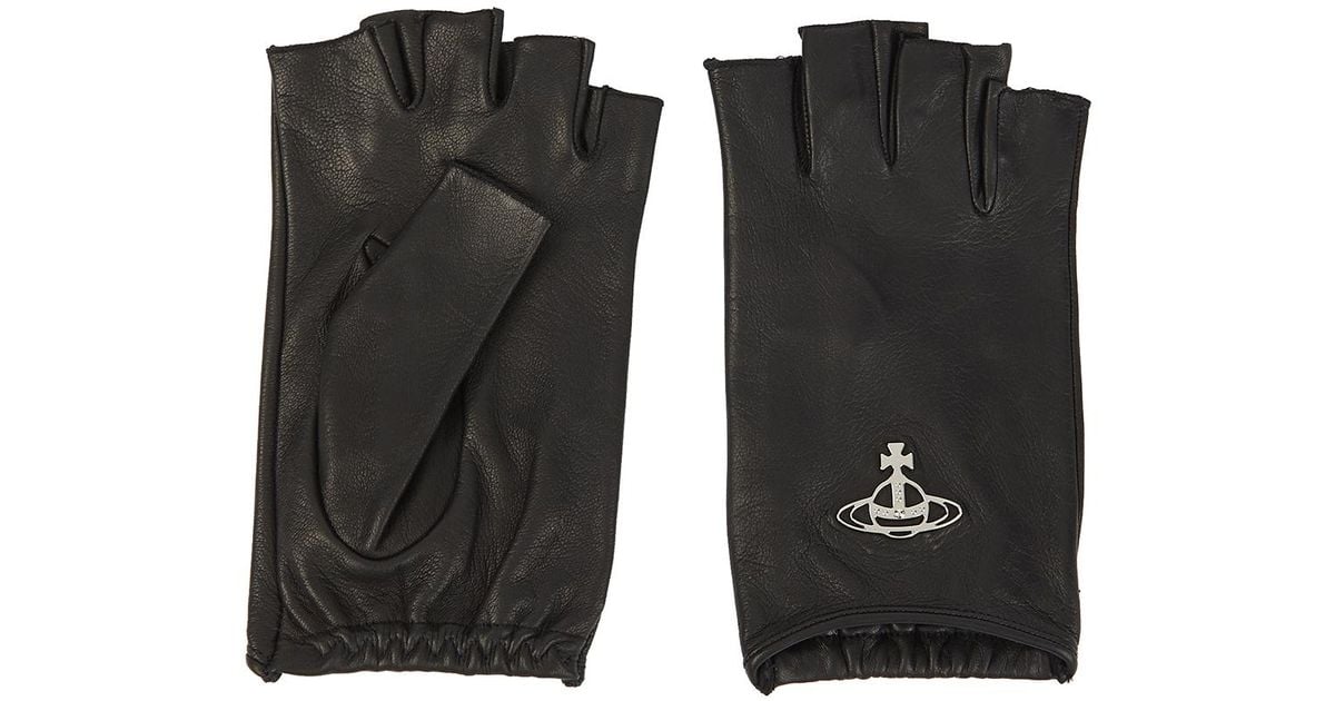 Vivienne Westwood Leather Fingerless Gloves in Black Lyst