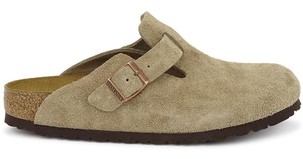 birkenstock boston in taupe suede