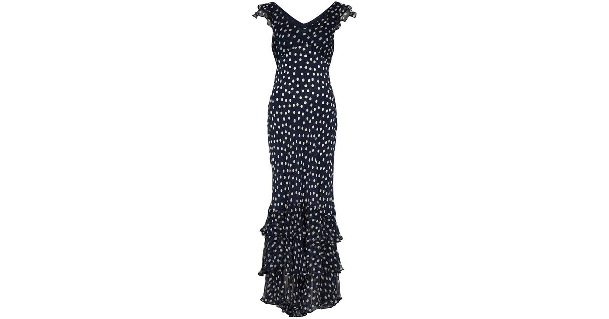 rixo blue polka dot dress