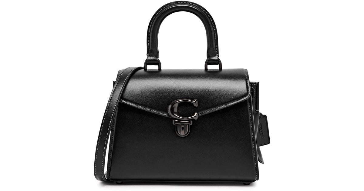 COACH Sammy Leather Top Handle Bag, Leather Bag, in Black | Lyst