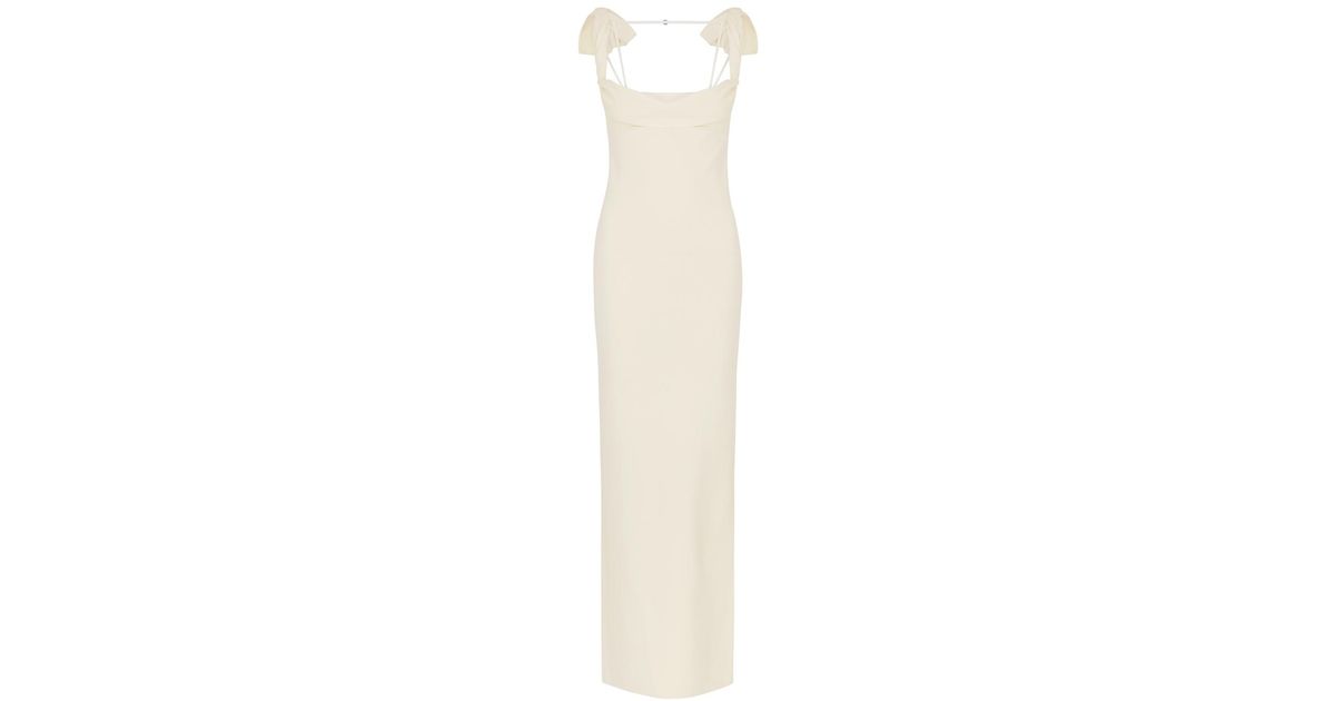 Jacquemus La Robe Maille Alca Knitted Maxi Dress, Dress, in White | Lyst