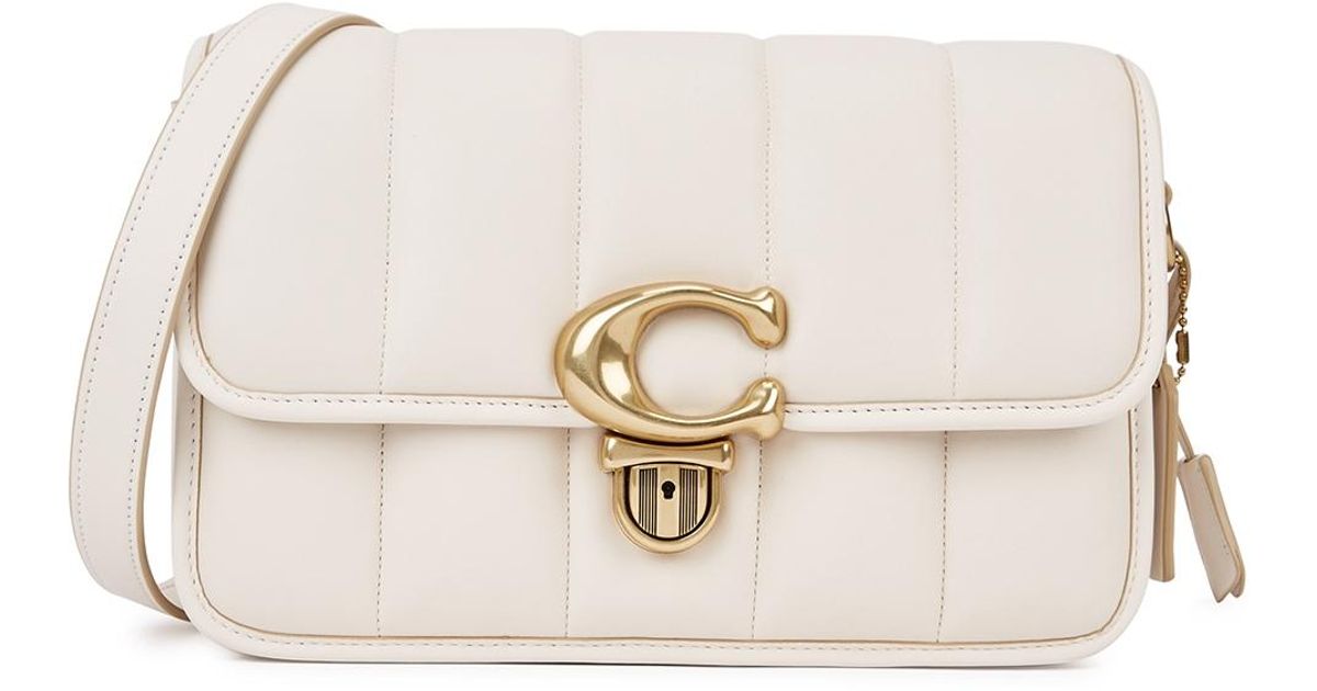 COACH Studio Ivory Quilted Leather Shoulder Bag in White - Lyst