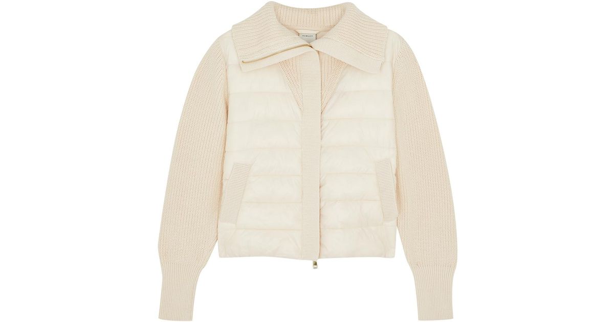 Varley Montrose Quilted Shell And Cotton Jacket in Natural | Lyst
