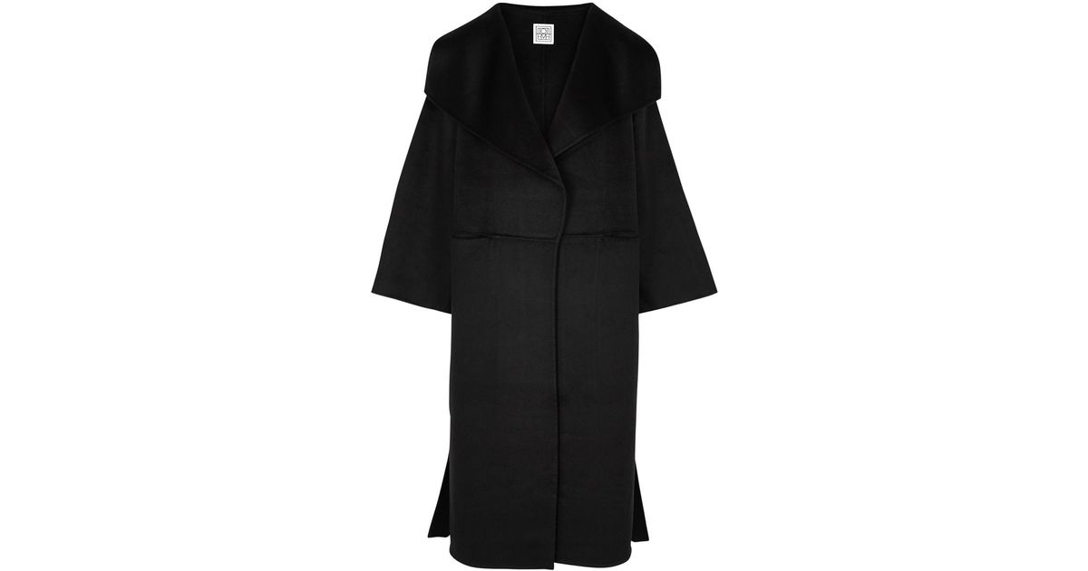 Toteme Signature Wool Cashmere Coat Toteme Annecy Black Toteme