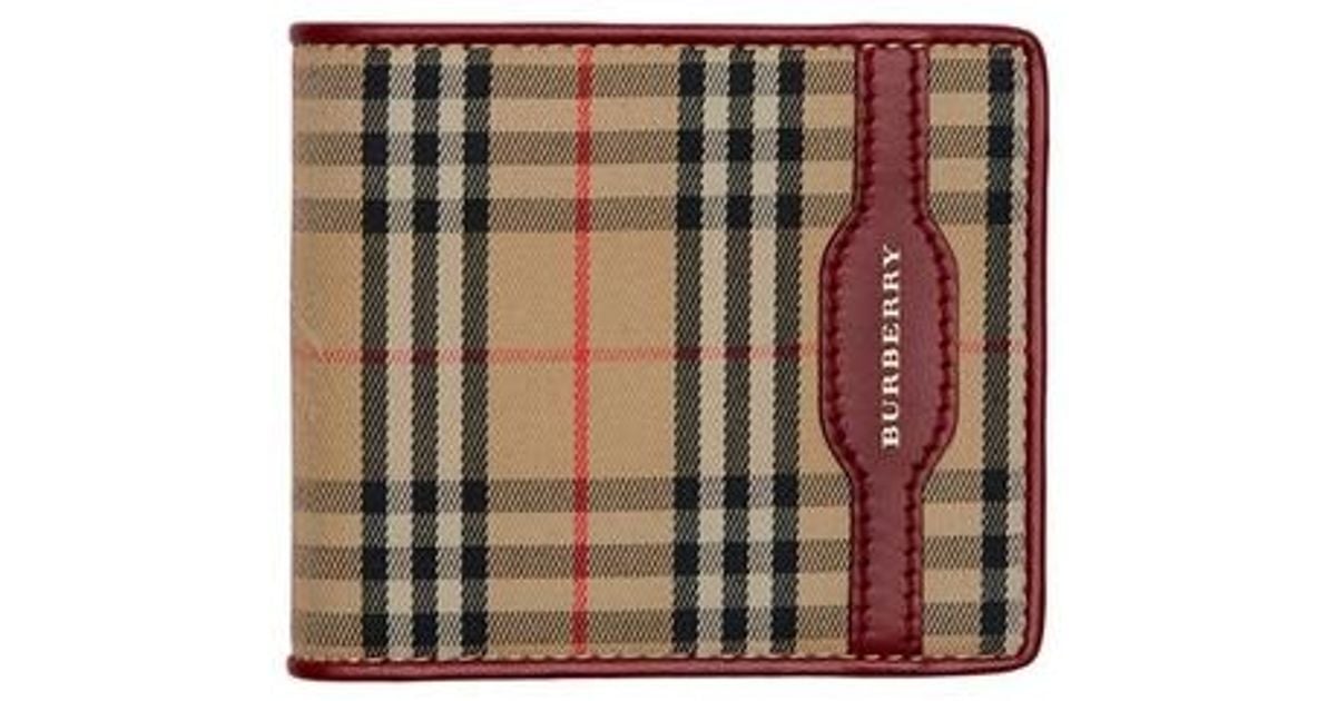 1983 check and leather international bifold wallet