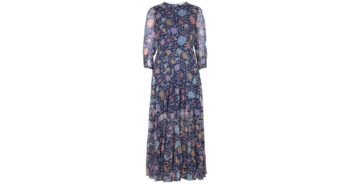 RIXO London Kristen Floral-print Chiffon Maxi Dress in Blue | Lyst