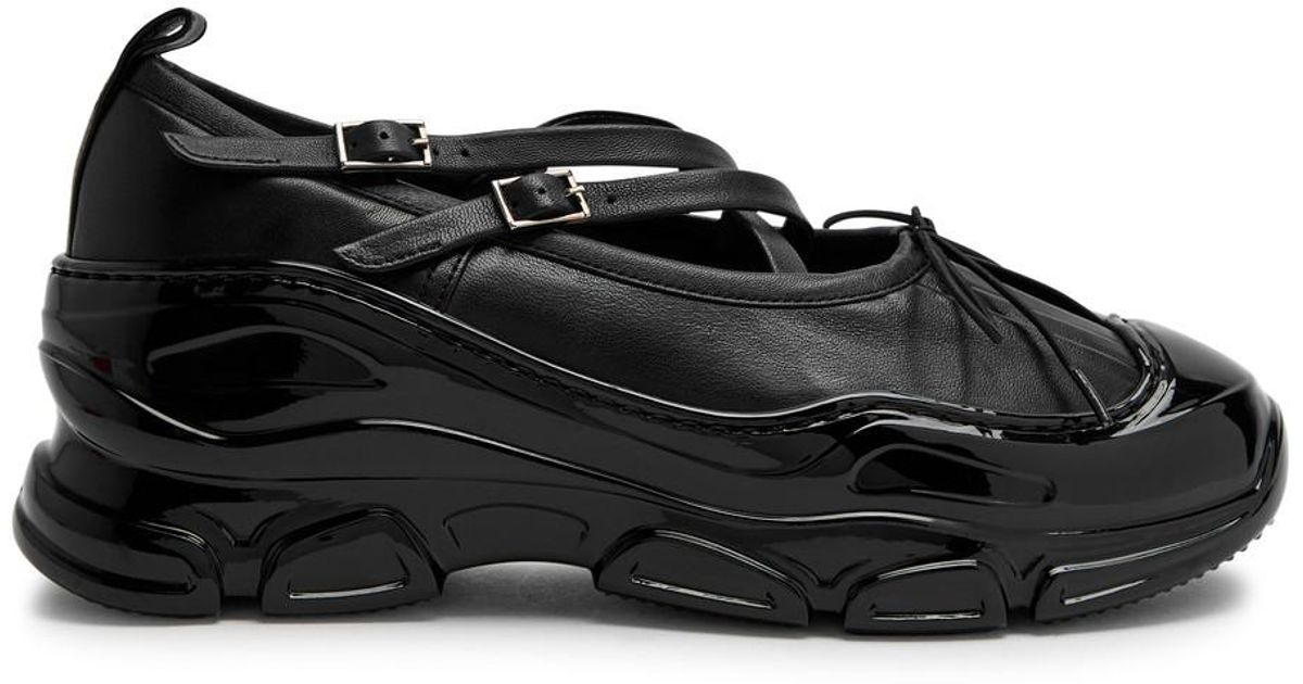 Simone Rocha Tracker Ballerina Leather Sneakers in Black | Lyst
