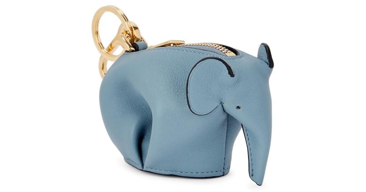 Loewe Blue Elephant Leather Bag Charm 