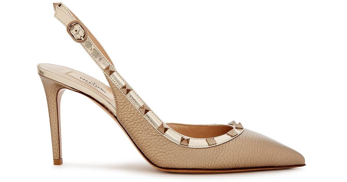 valentino rockstud gold shoes