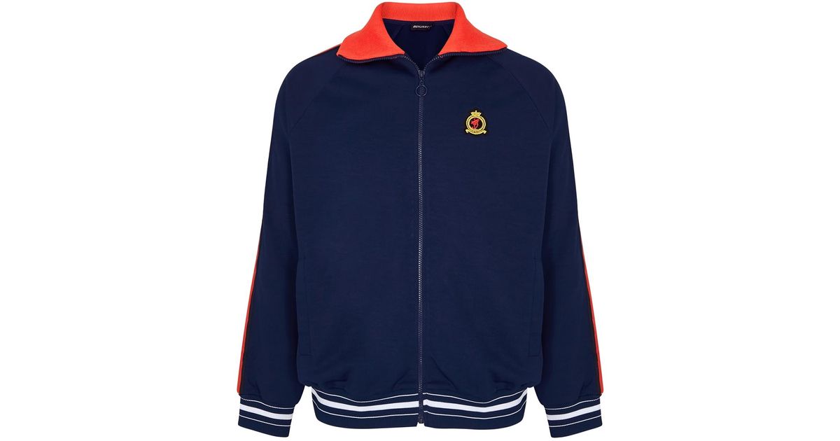 Benjart Logo Jersey Track Jacket in Blue for Men Lyst