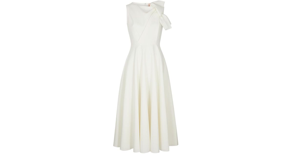 ROKSANDA Brigitte Bow-embellished Midi Dress in White | Lyst