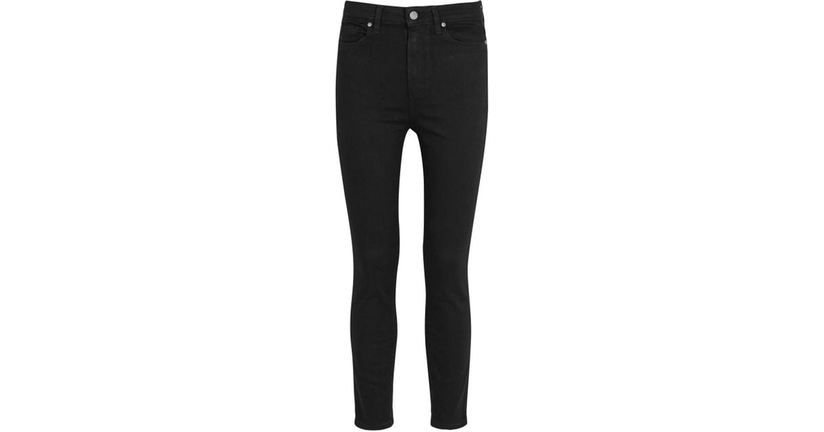 PAIGE Denim Margot Cropped Transcend Skinny Jeans - Size W26 in Black ...