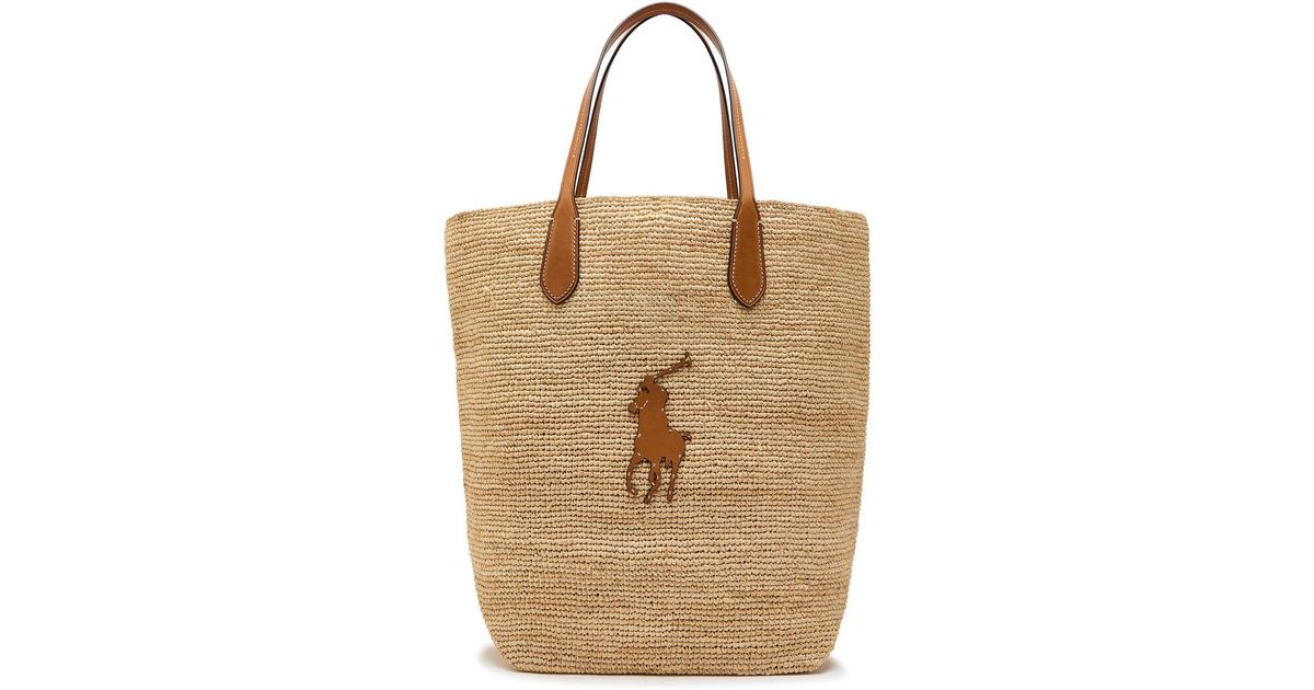 Fat Ralph Polo Ralph Lauren Big Pony Large Raffia Tote in Natural | Lyst
