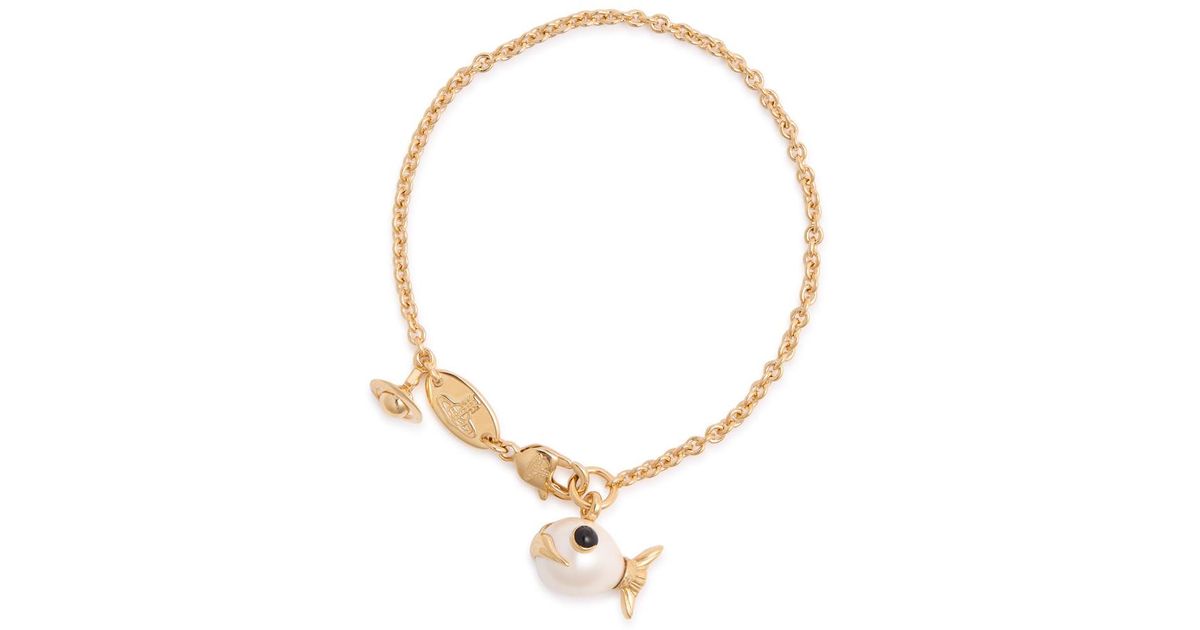 Vivienne Westwood Luzie Fish-Charm Bracelet in Metallic | Lyst