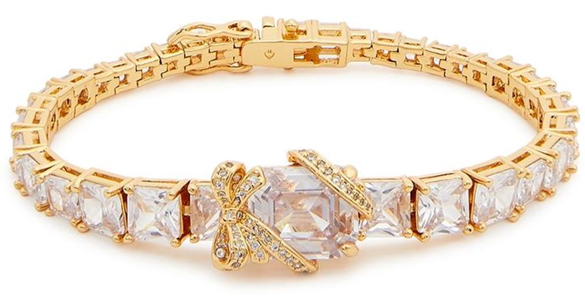 Kate Spade Bow Embellished Tennis Bracelet in White Lyst