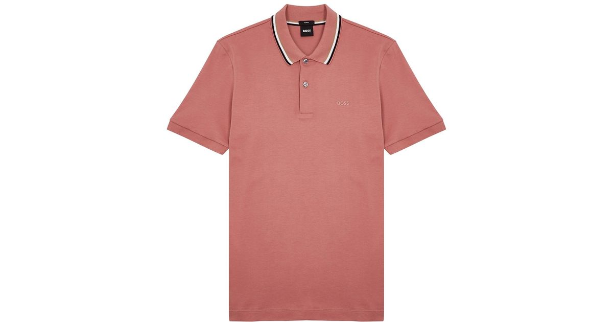 Hugo boss cheap pink polo