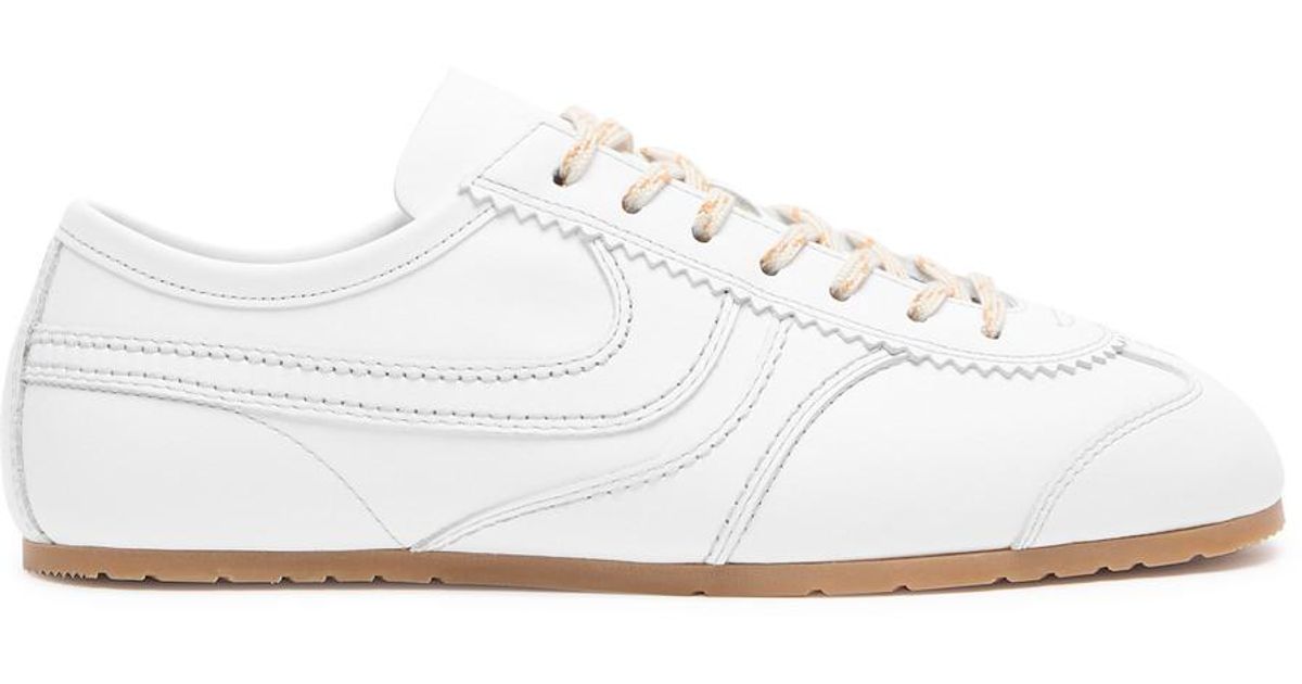 Dries Van Noten Panelled Leather Sneakers in White | Lyst UK