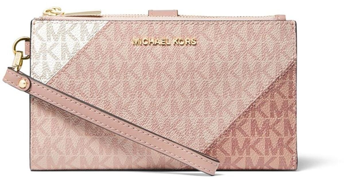 MICHAEL Michael Kors Small Color-block Logo Wallet in Pink