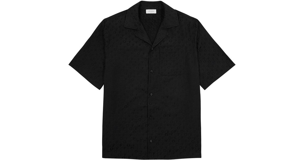 Off-White c/o Virgil Abloh Logo-jacquard Silk-blend Shirt in Black for ...