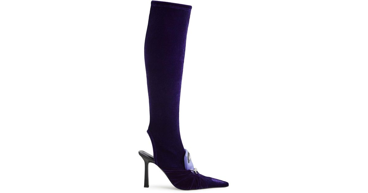 Ancuta Sarca 100 Purple Velvet Knee-high Sock Boots - Lyst