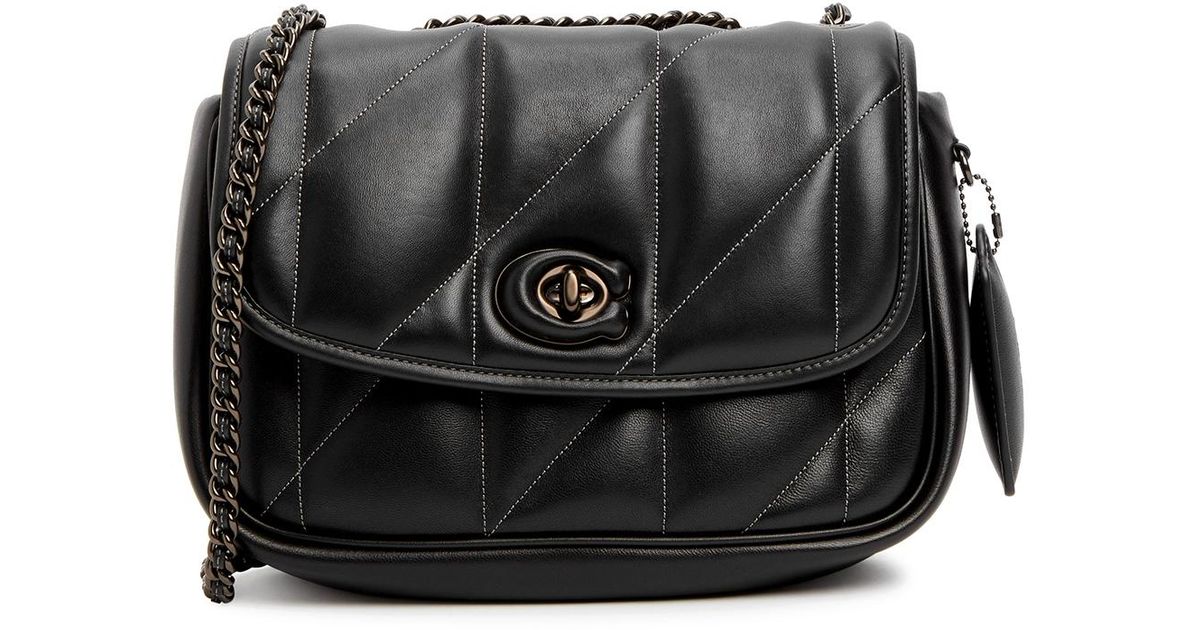 COACH Pillow Madison Black Leather Shoulder Bag Lyst