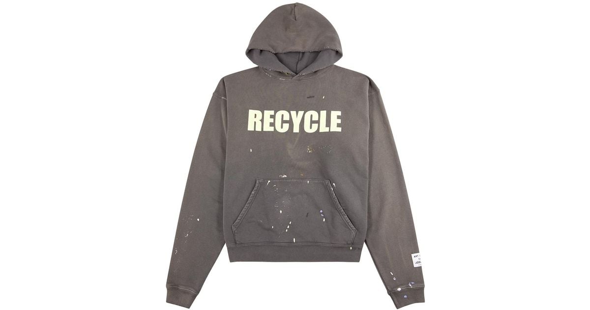 GALLERY DEPT. 90s Recycle Hooded Cotton Sweatshirt in Gray for Men | Lyst